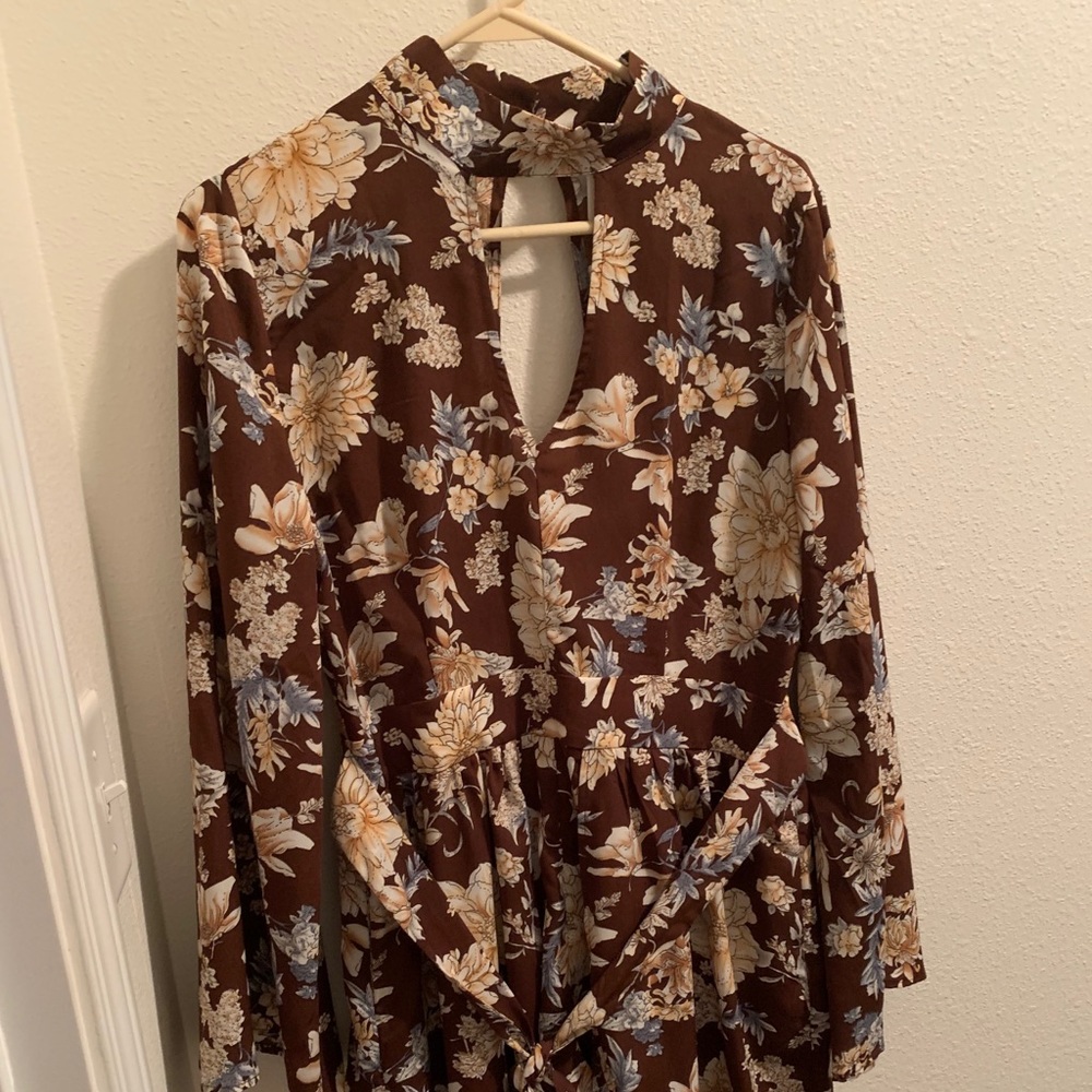 Cholah Brown Paisley High Low Romper